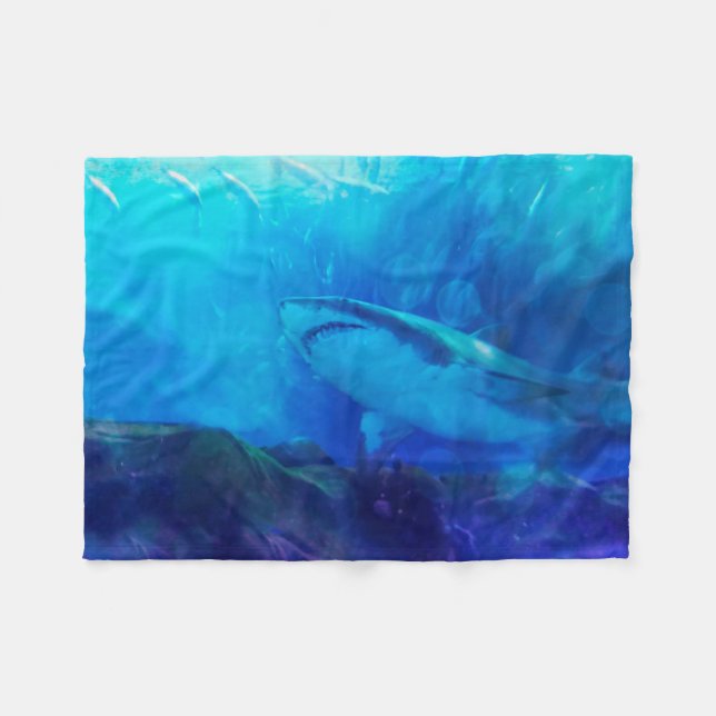 Make Way for the Great White Shark King Fleece Blanket (Front (Horizontal))