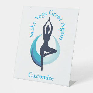 Make Yoga Great Again Thunder_Cove Pedestal Sign