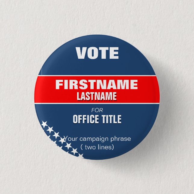 Make your campaign button with stars (Front)
