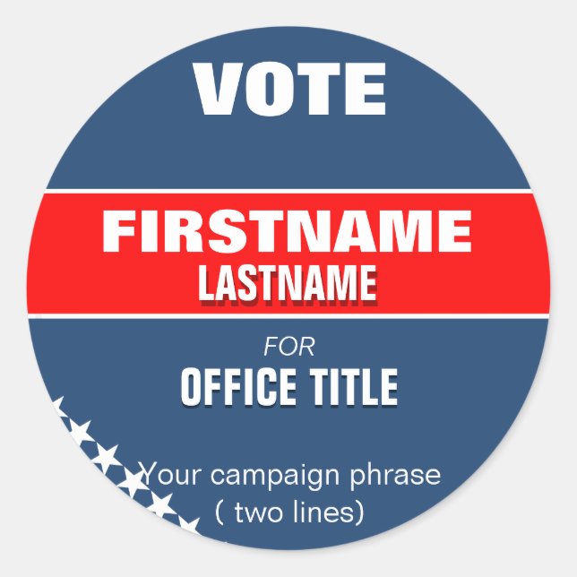 Make your campaign Round Sticker (Front)