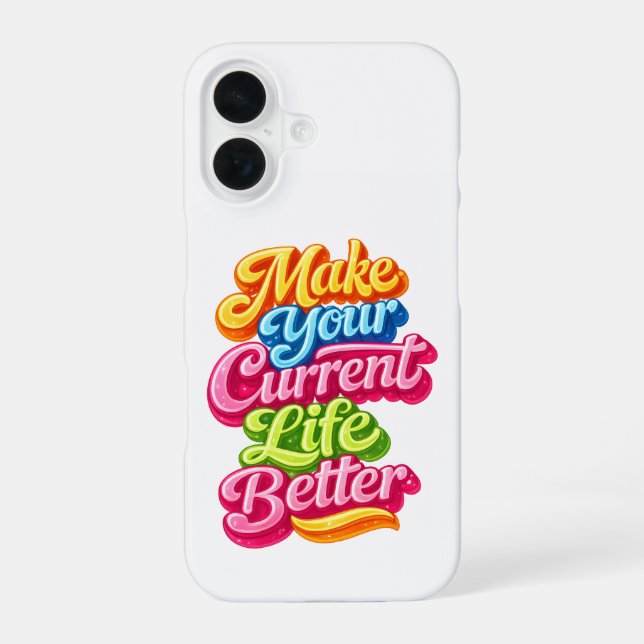 Make Your Current Life Better iPhone 16 Case (Back)
