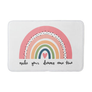 Make Your Dreams Come True Rainbow Bath Mat