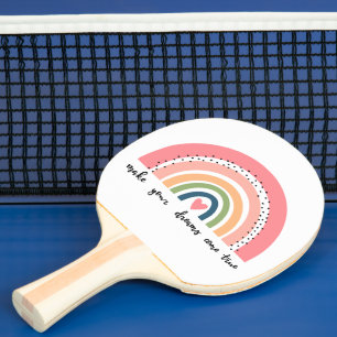 Make Your Dreams Come True Rainbow Ping Pong Paddle