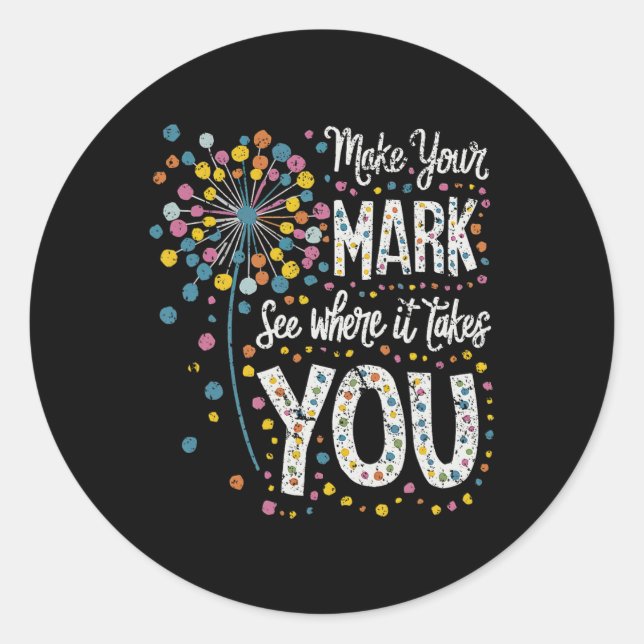 Make Your Mark Happy Dot Day 2024 Dandelion  Classic Round Sticker (Front)