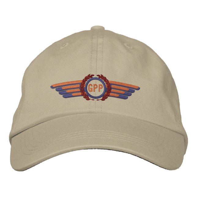 Make Your Monogram Aviation Laurels Pilot Wings Embroidered Hat (Front)