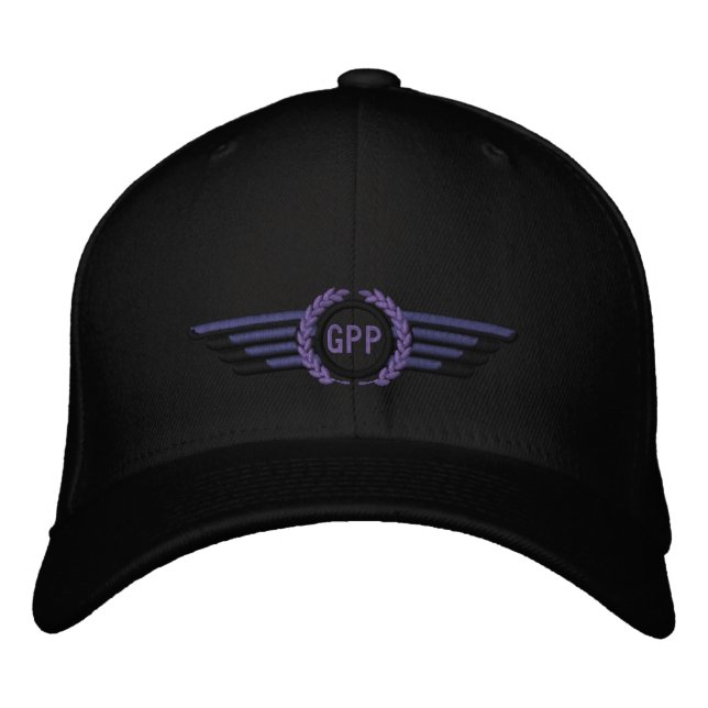Make Your Monogram Aviation Laurels Pilot Wings Embroidered Hat (Front)