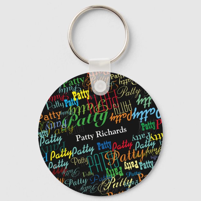 make your name colourful & personalized keychain (Front)