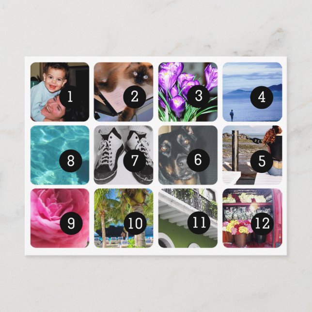 Make your own 12 photos mailing postcard (Front)