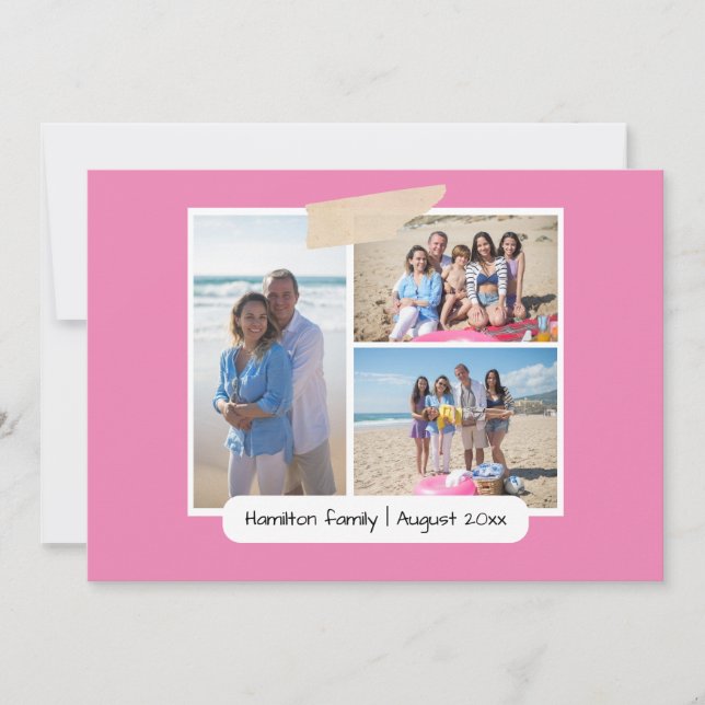 Make Your Own 3 Photo Collage Personalized Card (Front)