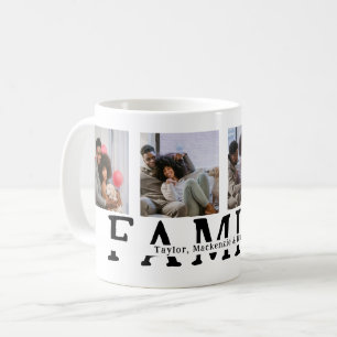 Make Your Own 4 Photo and Personalized Text Family Coffee Mug