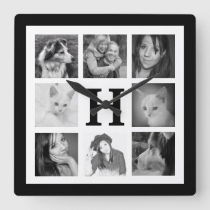 Make Your Own 8 Instagram Photos with Monogram Square Wall Clock