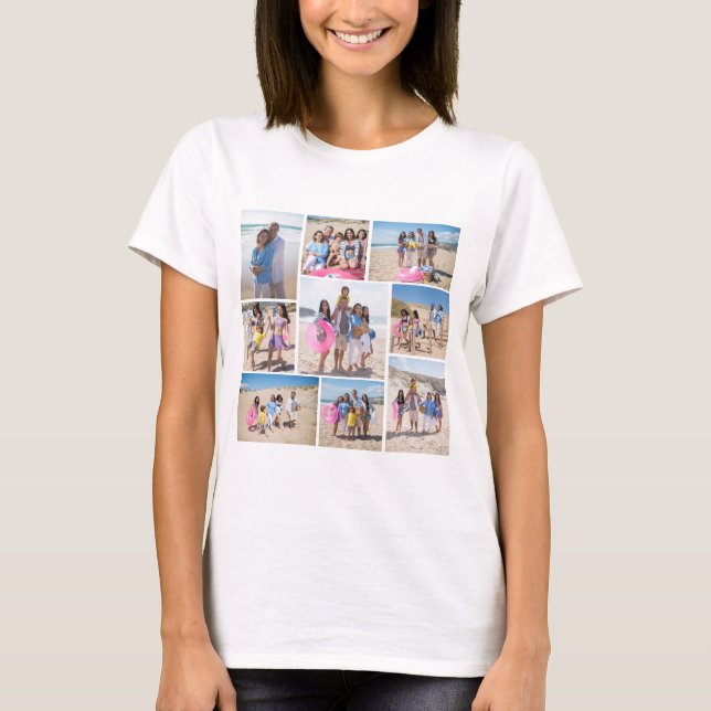Make Your Own 9 Photo Collage Personalized T-Shirt (Front)