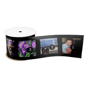 Make Your Own 9 photos + customizable ribbon Satin Ribbon