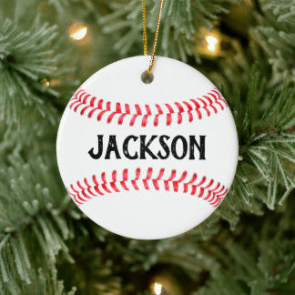Make Your Own Baseball Player Custom Name/Text Ceramic Ornament