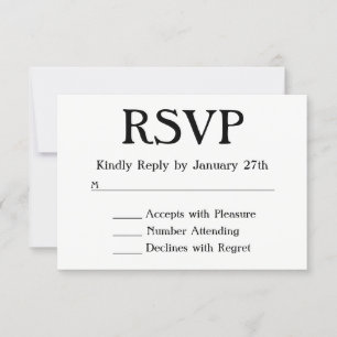 Make Your Own Black and White RSVP Card