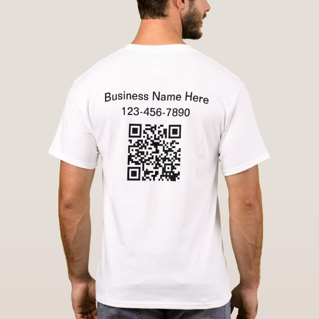 Make Your Own Business QR Code Work Shirts (Back)