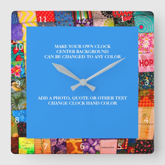 MAKE YOUR OWN CLOCK* SQUARE WALL CLOCK (Front)