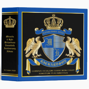Make Your Own Coat of Arms Blue Gold Eagle Emblem Binder
