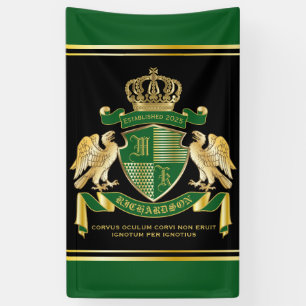 Make Your Own Coat of Arms Green Gold Eagle Emblem Banner