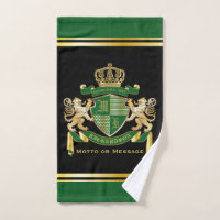 Make Your Own Coat of Arms Green Gold Lion Emblem