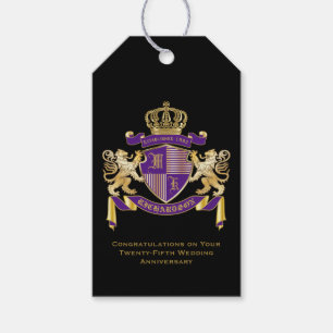 Make Your Own Coat of Arms Monogram Lion Emblem Gift Tags