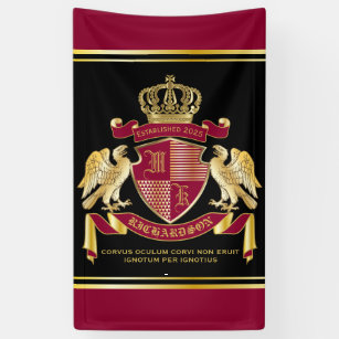 Make Your Own Coat of Arms Red Gold Eagle Emblem Banner