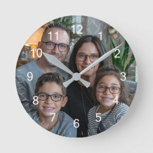 Make Your Own Custom Family Photo Personalized  Round Clock