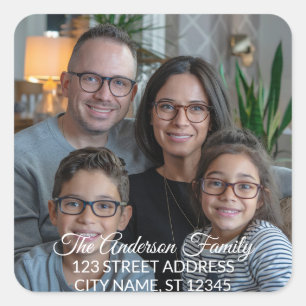 Make Your Own Custom Family Photo Personalized Square Sticker