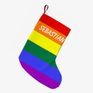 Make Your Own Custom Gay Pride Personalized Small Christmas Stocking