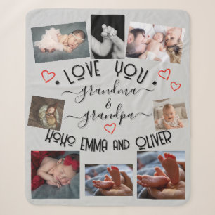 ✨Make Your Own Custom LOVE YOU GRANDMA & GRANDPA Sherpa Blanket
