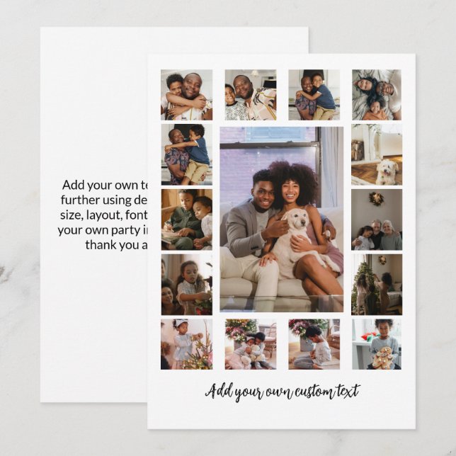 Make your own custom personalized 15 photo card (Front/Back)