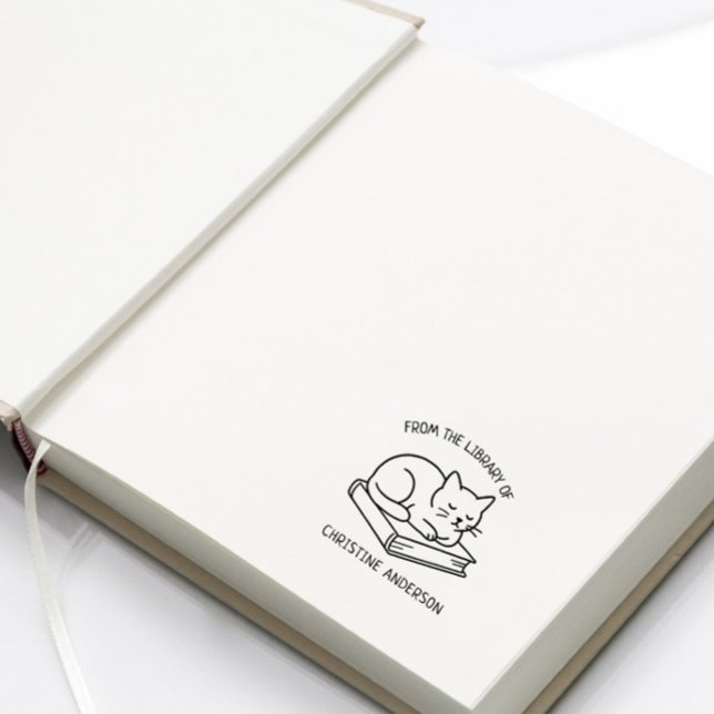 Make Your Own | Cute Cat | From The Library Of Self-inking Stamp (Creator Uploaded)