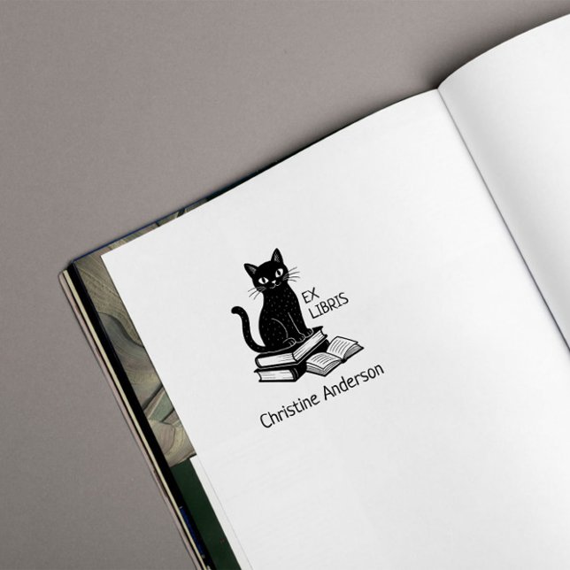 Make Your Own | Cute Cat | From The Library Of Self-inking Stamp (Creator Uploaded)