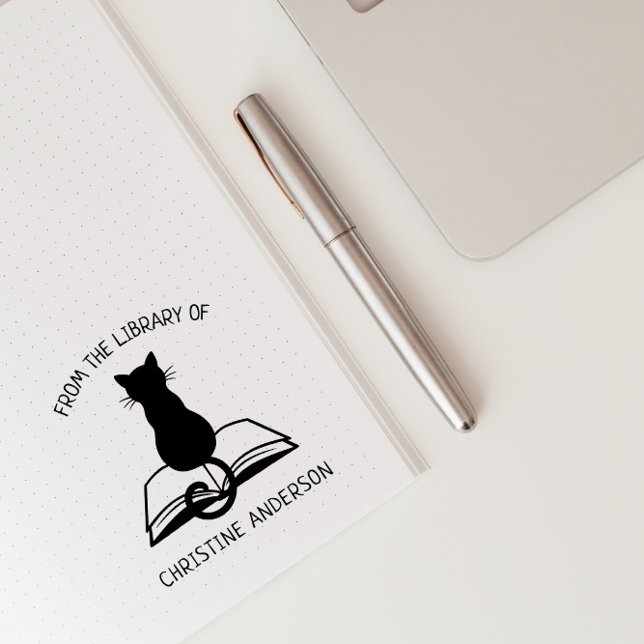 Make Your Own | Cute Cat | From The Library Of Self-inking Stamp (Creator Uploaded)