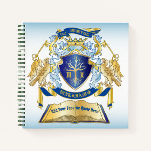 Make Your Own Emblem Tree Book Key Crown Gold Blue