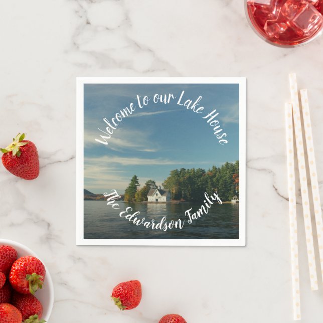 Make your own family lake summer house Welcome Napkin (Insitu)
