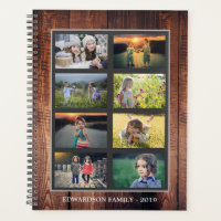 Make your own family photo collage rustic wood