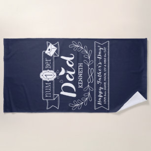 Make Your Own Father’s Day No. 1 Dad Cute Monogram Beach Towel