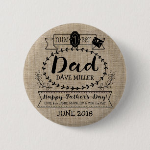 Make Your Own Father’s Day Number 1 Dad Monogram 2 Inch Round Button
