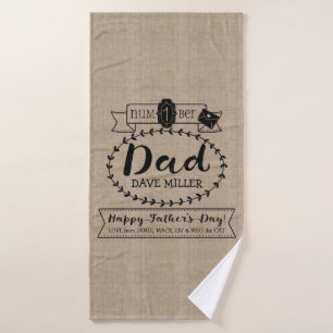 Make Your Own Father’s Day Number 1 Dad Monogram Bath Towel
