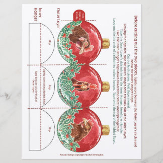Make Your Own Foldable Chicken Christmas Ornament