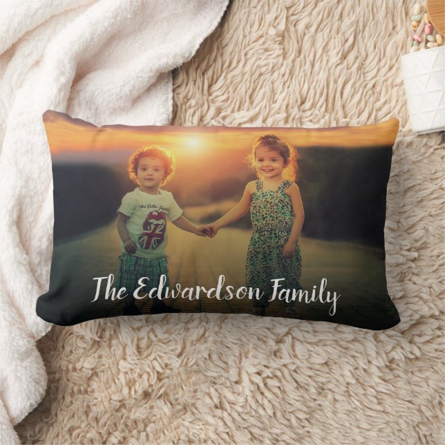 Make your own full size family photo lumbar pillow (Blanket)