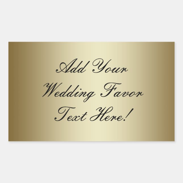 Make your own Gold Wedding Favour Sticker (Front)
