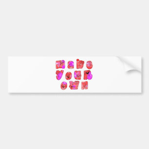 Make Your Own Hearts Art Print Design Bumper Sticker