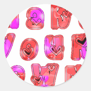 Make Your Own Hearts Art Print Design Classic Round Sticker