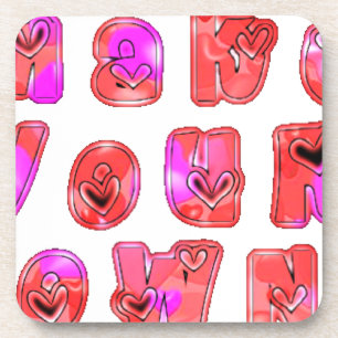 Make Your Own Hearts Art Print Design Coaster