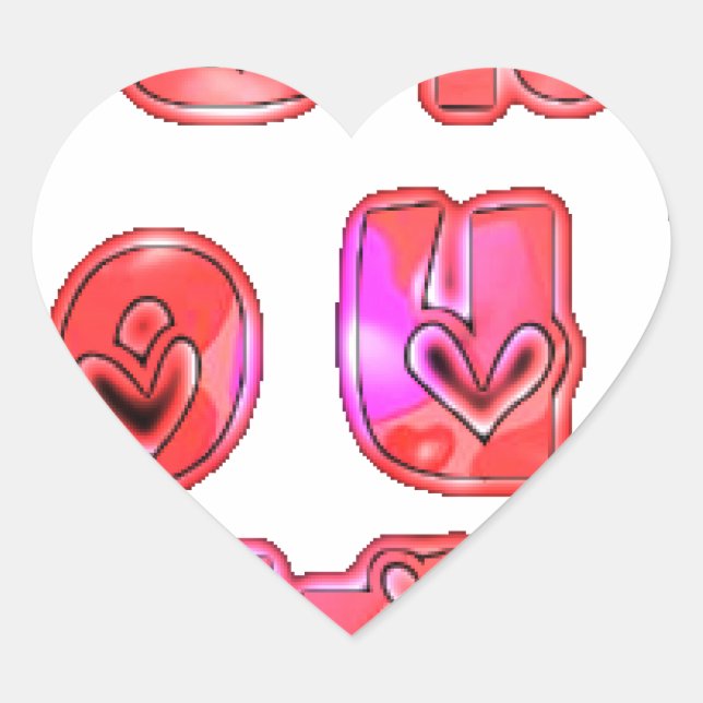 Make Your Own Hearts Art Print Design Heart Sticker (Front)