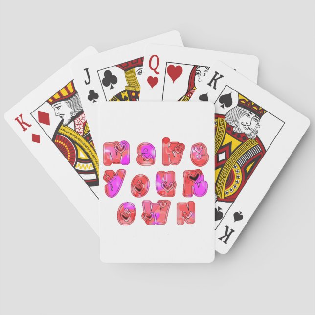 Make Your Own Hearts Art Print Design Playing Cards (Back)