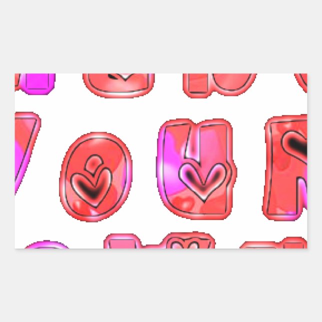 Make Your Own Hearts Art Print Design Sticker (Front)