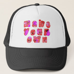 Make Your Own Hearts Art Print Design Trucker Hat